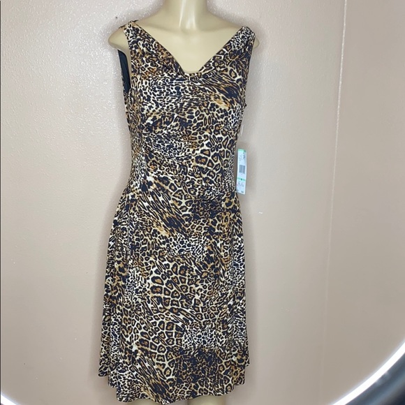 Jones Wear Animal Print Sleeveless Dress. Sz 8 New
